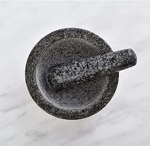 Ступка з товкачем Мармур Сірий synthetic.ua - Фото 1