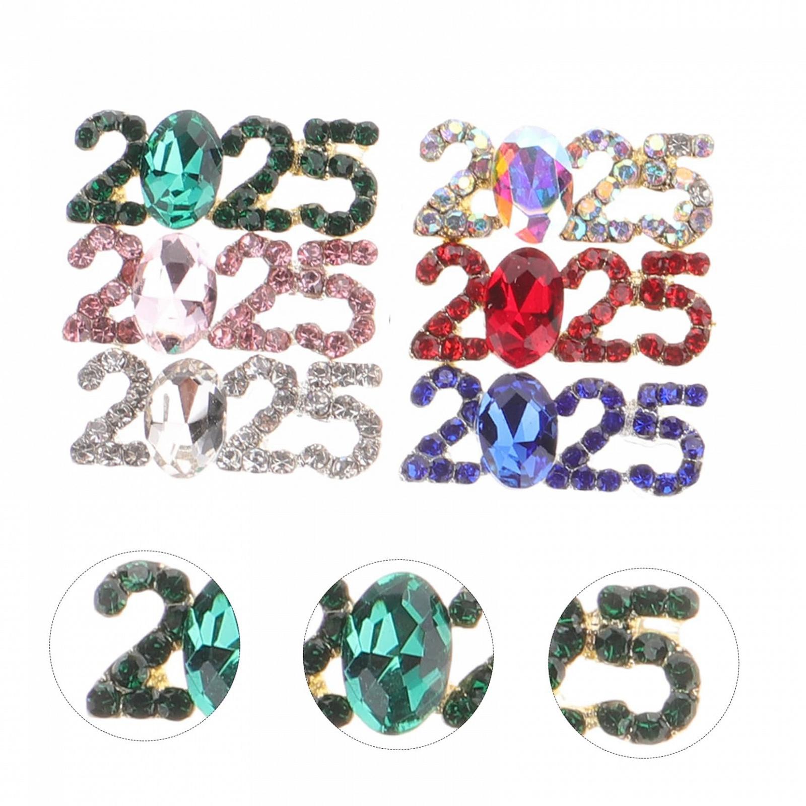 Украшение для маникюра FRCOLOR Объемные цифры для ногтей Мини-подвеска для ногтей Подвеска для ногтей на Новый год Украшение для ногтей своими руками Набор страз для ногтей Украшение для ногтей из сплава, 12 шт., фото №8