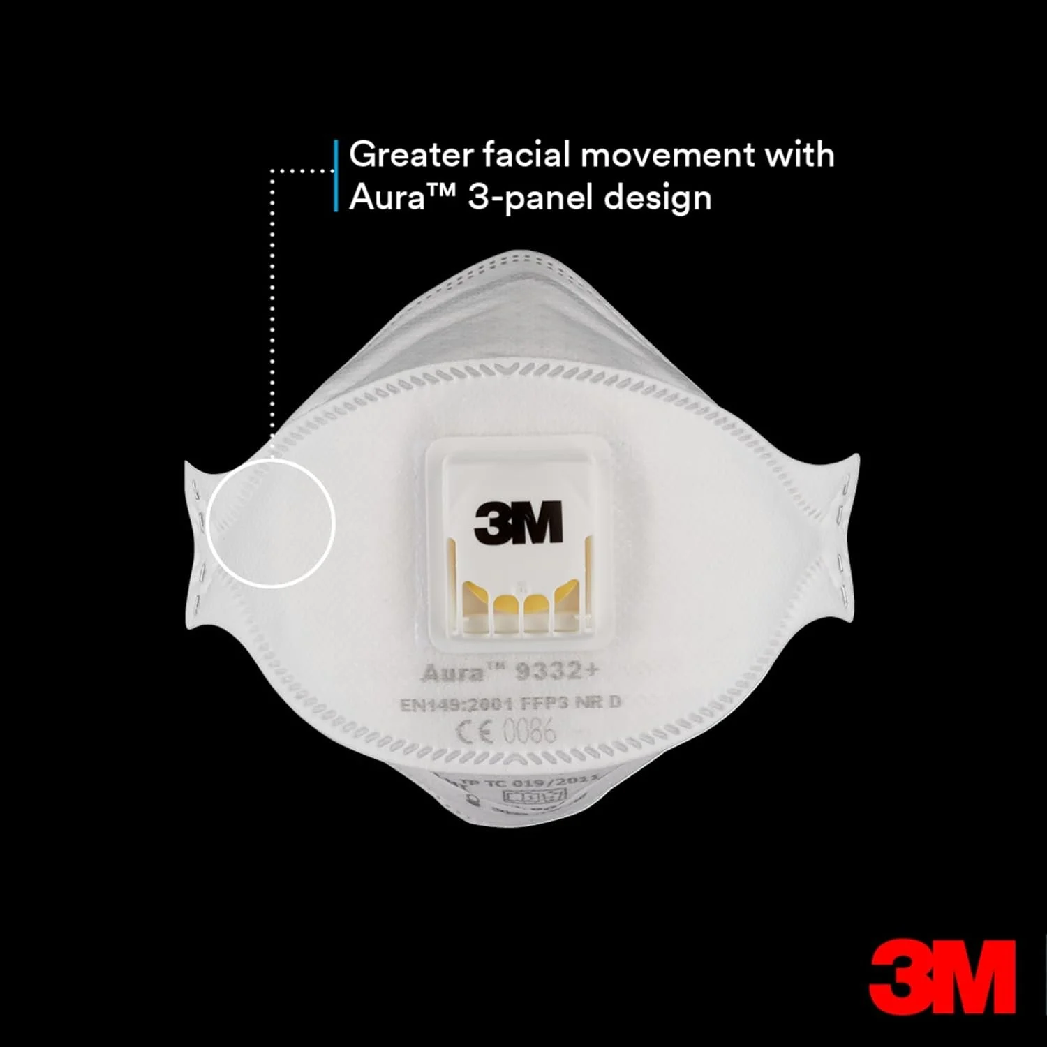 Респиратор 3М Aura 9332 FFP3 с клапаном, фото №5 Респиратор 3М Aura 9332 FFP3 с клапаном, фото №5