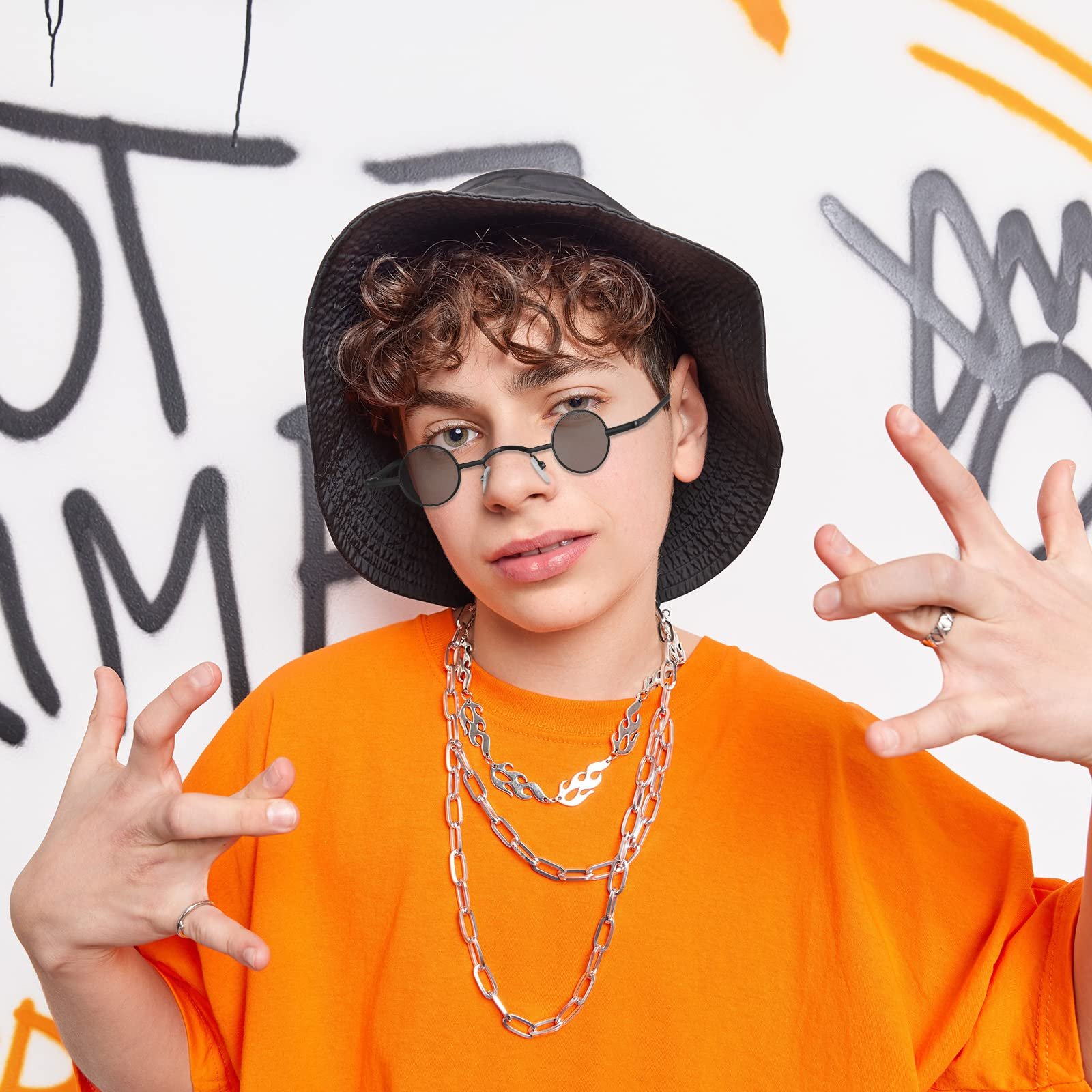 Вінтажні сонцезахисні окуляри Кругла металева оправа Ретро, фото №4