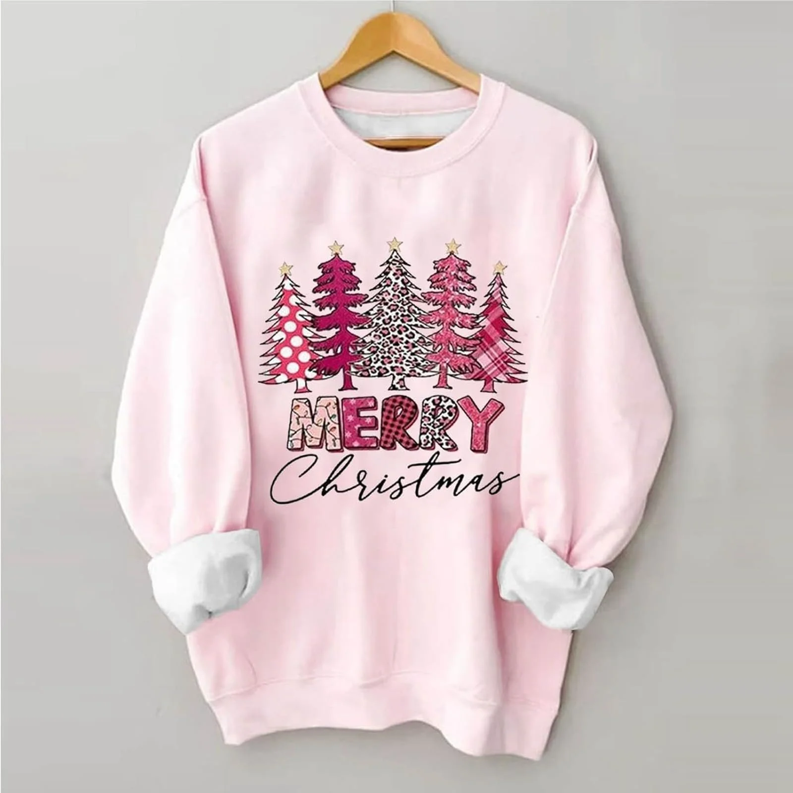 Рождественский джемпер Розовая Рождественская Толстовка, фото №3