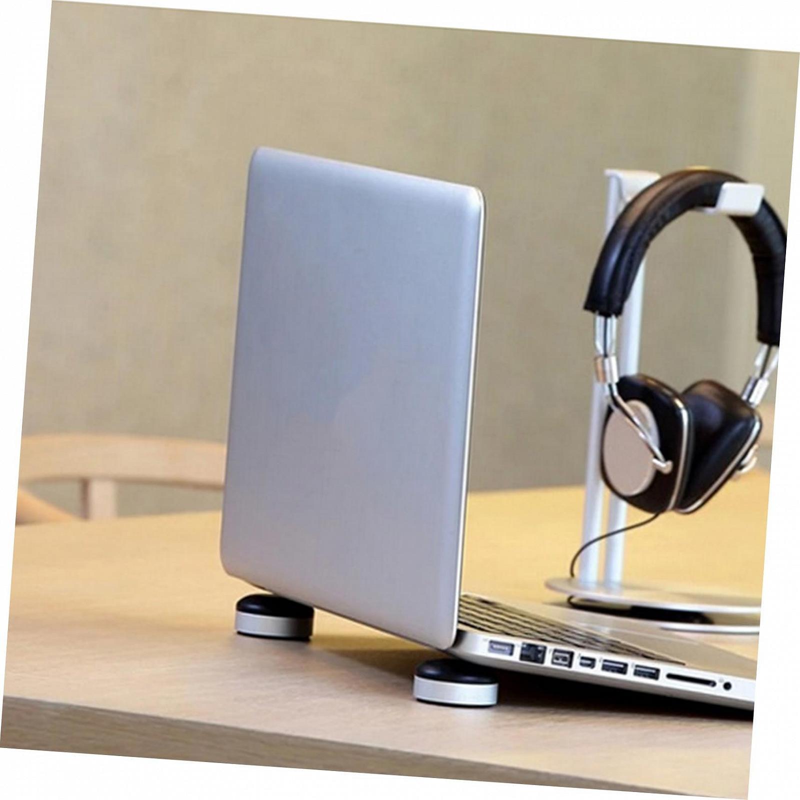 Подставка для ноутбука Черная Портативная подставка для ноутбука с нескользящим основанием Эргономичный наклон для стабильного использования и улучшенного охлаждения для дома, офиса и стола, фото №5