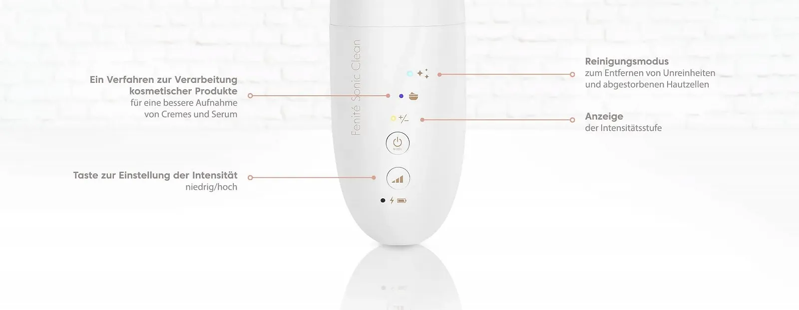 Косметическая ультразвуковая лопатка ETA Fenité Sonic Clean 24000 Гц 2 режима 2 уровня мощности 60 минут работы, фото №2