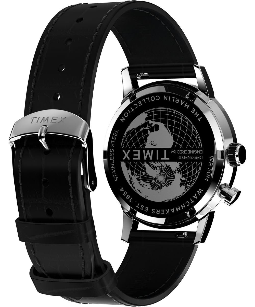 Годинник Timex Marlin Moonphase Чоловічий Багатофункціональний циферблат, чорний, фото №5