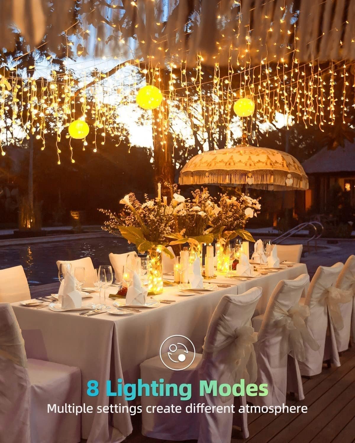 Гірлянда-бурулька LEDYA, 7.5 м 200 LED, теплий білий, фото №3