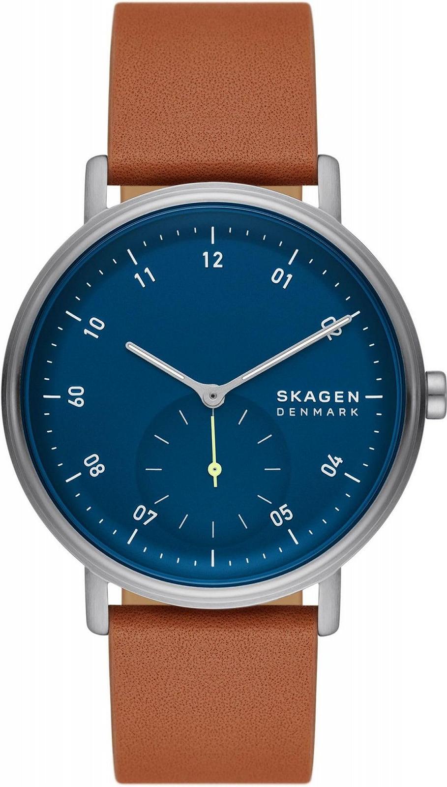 Часы SKAGEN Kuppel мужские, кварцевые, с тремя стрелками и дополнительным циферблатом, с браслетом из нержавеющей стали или кожи, фото №4