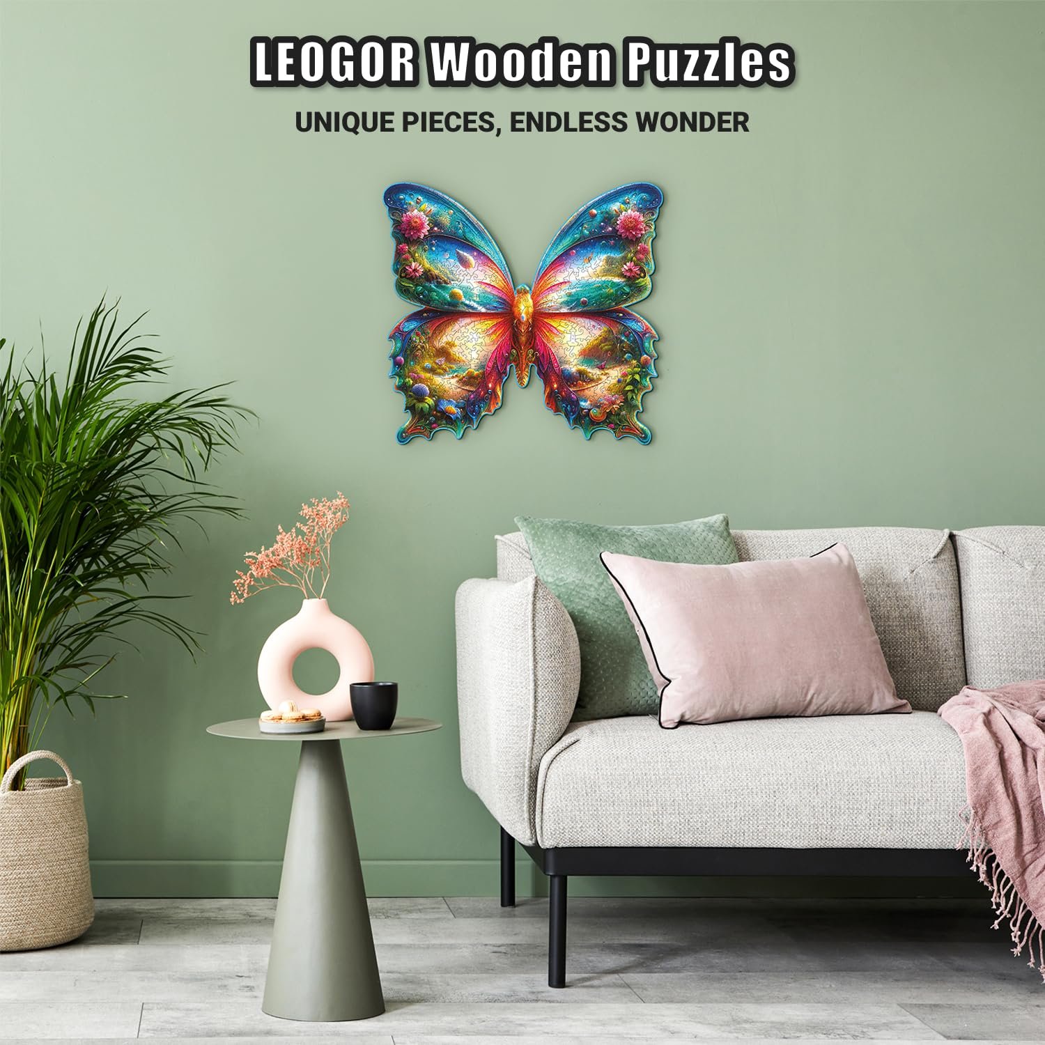 Дерев'яний пазл LEOGOR Butterfly 200 деталей 31 x 29 см, фото №4