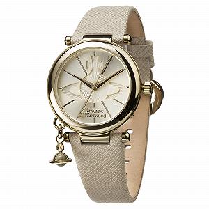 Жіночий годинник Тип Vivienne Westwood Orb Pop Кварцовий Аналоговий Золотий циферблат Ремінець зі шкіри кремового кольору VV006GDCM synthetic.ua - Фото 1