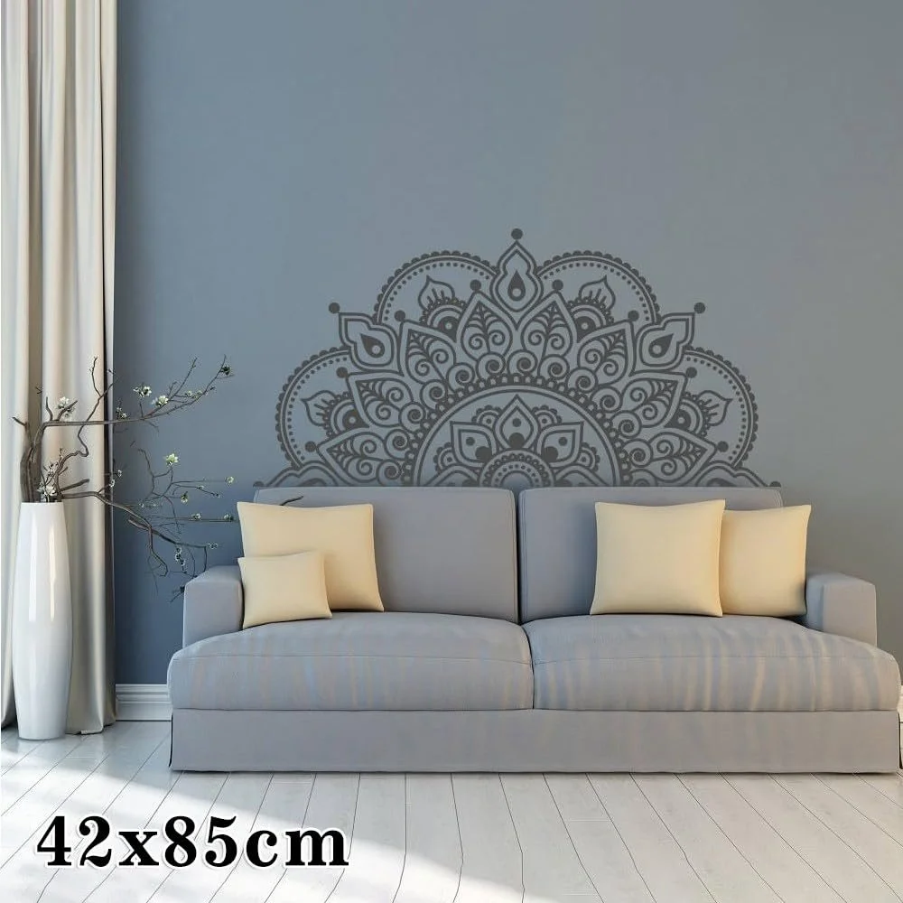 Наклейка на стіну Large Mandala Boho Flower Біла 116 x 57 см, фото №6