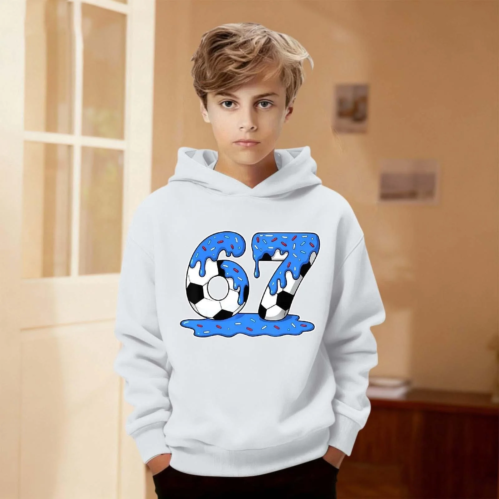 Пуловер для мальчиков 164 с принтами, Толстовка 176 134, Худи Essentials для подростков, Теплые свитеры, 140 Футболки 158 Тренировочная куртка Флисовая куртка Мягкая детская одежда Зимний джемпер, фото №3