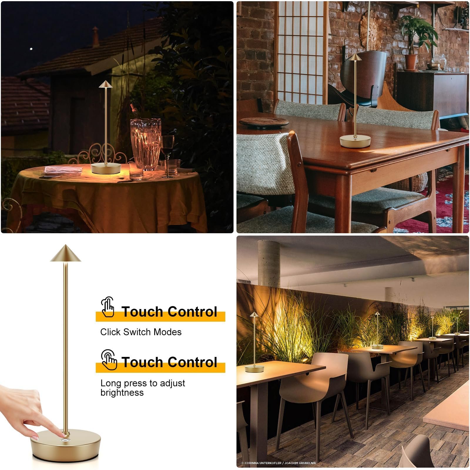 Настільна лампа світлодіодна бездротова 6000 mAh IP54 комплект 2 шт. Titanium, фото №7