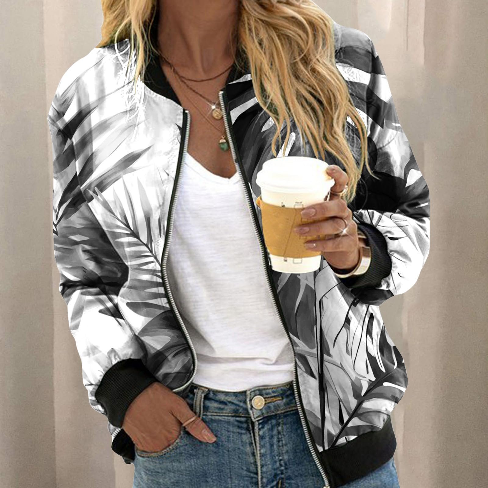 Жіноча куртка-бомбер Generisch Весняна куртка Короткий бомбер, фото №2 Жіноча куртка-бомбер Generisch Весняна куртка Короткий бомбер, фото №2