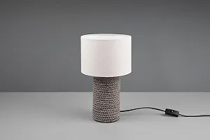 Настільна лампа Reality Leuchten Mala R50941944 кераміка тканинний абажур 1x E14 діаметр 22 см висота 38 см Коричнева/Бежева synthetic.ua - Фото 1