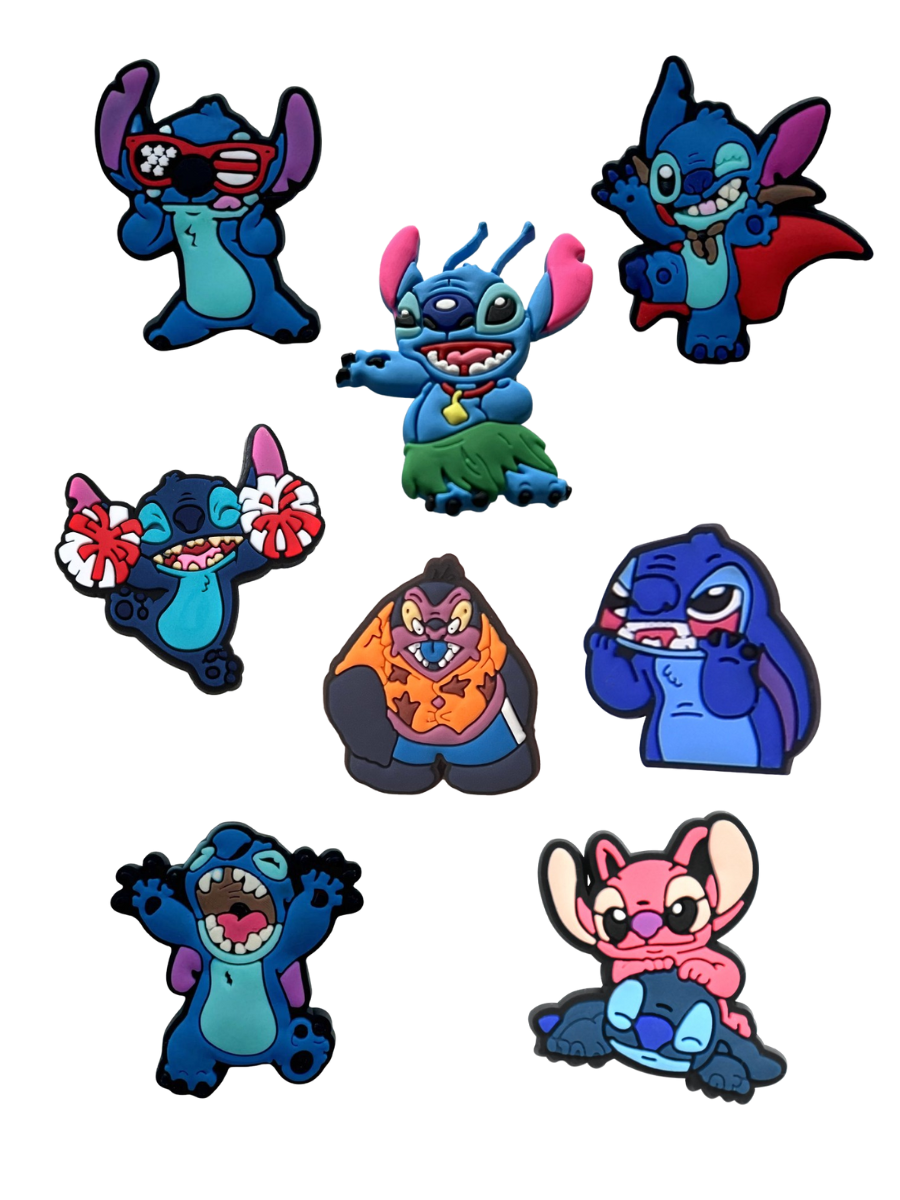 Джибитсы Стич 3D Лило и стич Lilo & Stitch 8 шт аксессуары для обуви Крокс украшение Dz_145_3, фото №1