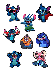 Джибитсы Стич 3D Лило и стич Lilo & Stitch 8 шт аксессуары для обуви Крокс украшение Dz_145_3 - Фото 1