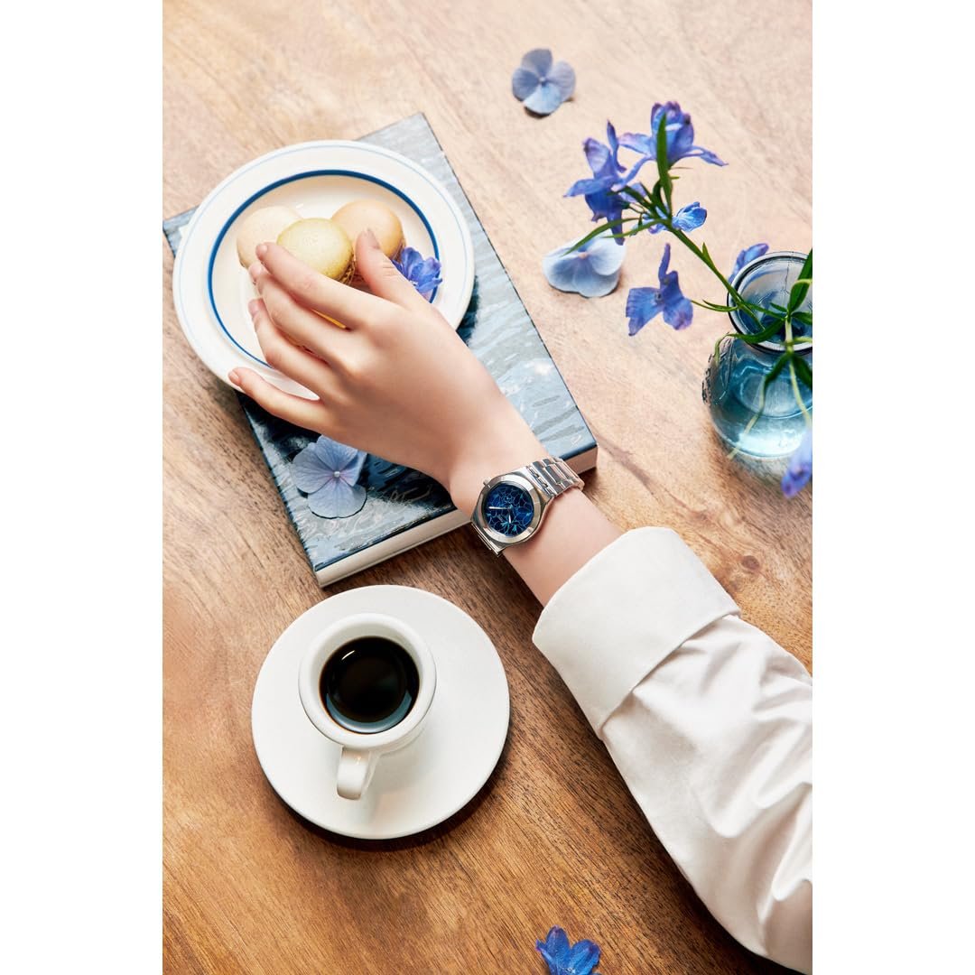 Годинник Swatch Petal Frenzy YLS235G Синій Браслет, синій, Браслет, фото №6