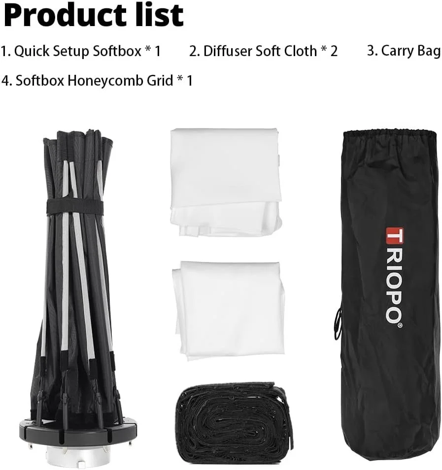 Софтбокс AMBITFUL Triopo 90 см восьмиугольный Черный, фото №5 Софтбокс AMBITFUL Triopo 90 см восьмиугольный Черный, фото №5