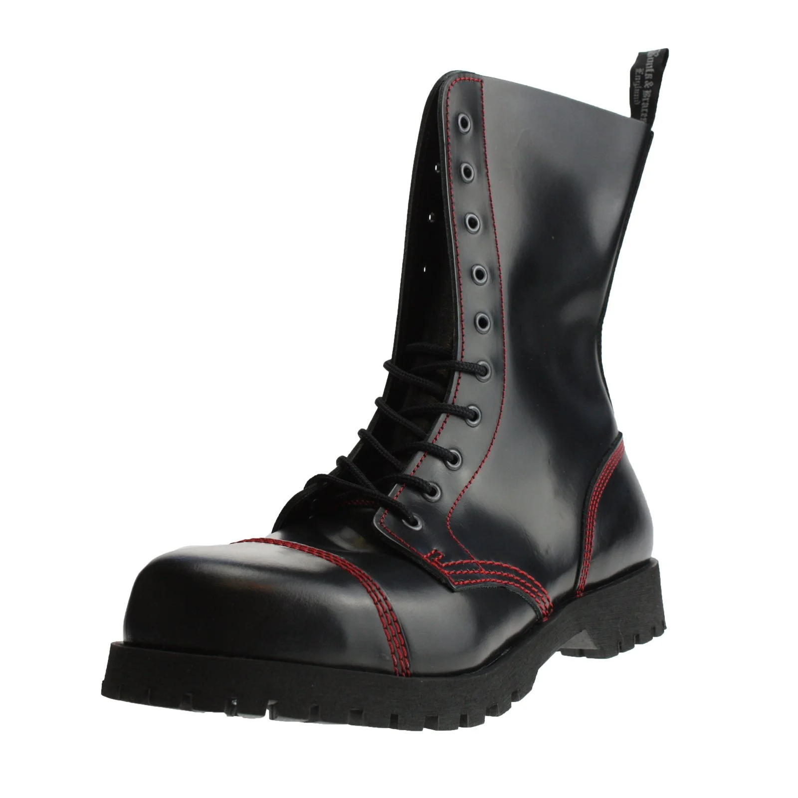 Ботинки Rangers Boots & Braces 10 Hole Black with Red Stitching, фото №1 Ботинки Rangers Boots & Braces 10 Hole Black with Red Stitching, фото №1