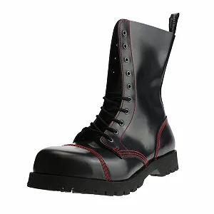 Ботинки Rangers Boots & Braces 10 Hole Black with Red Stitching - Фото 1