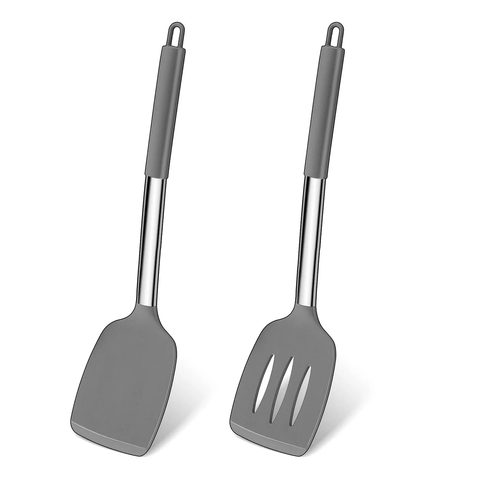 Набор лопаток Joyfair 2-Piece Silicone Stainless Steel Handle Grey, фото №1