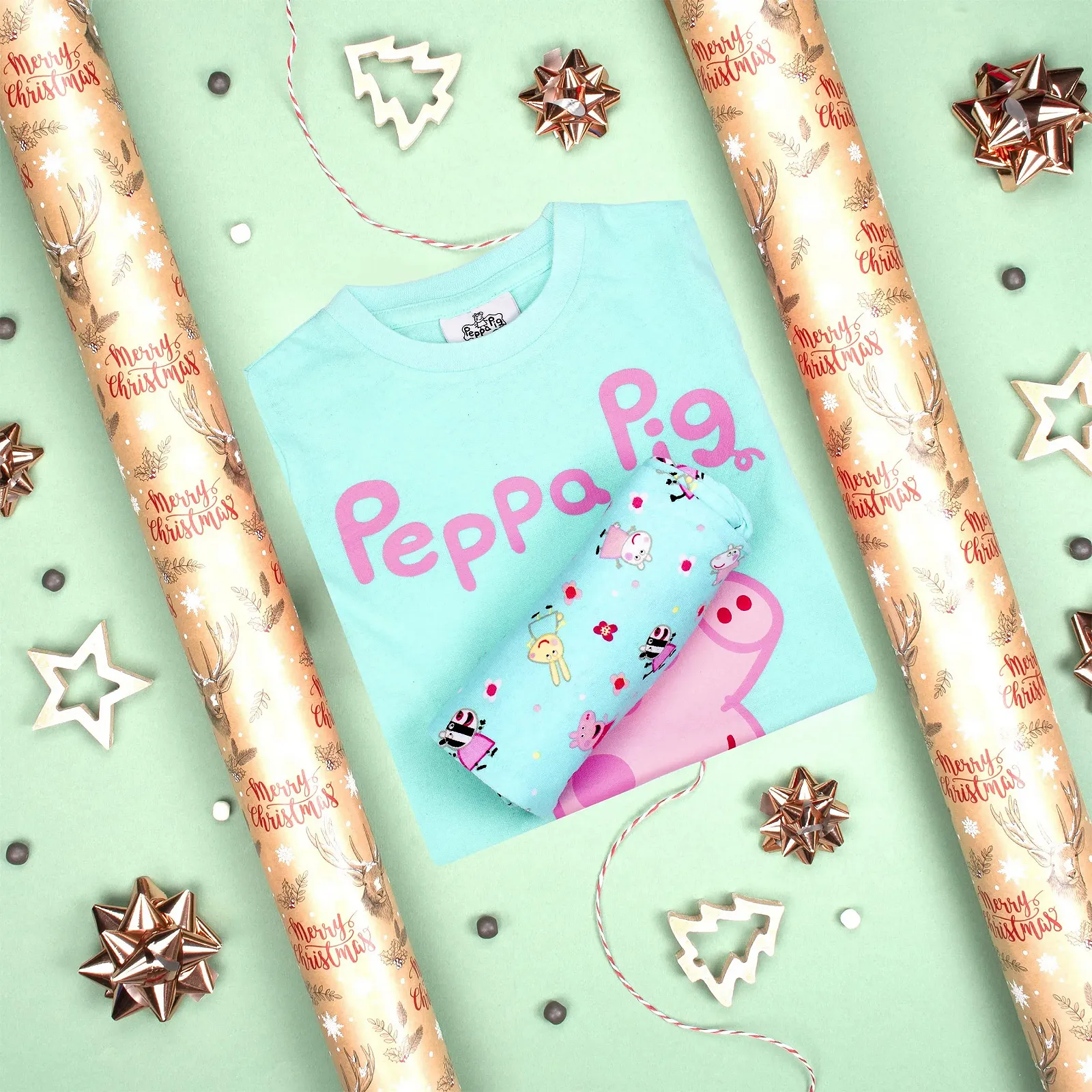 Дитяча піжама Peppa Pig Піжама з довгими рукавами Turquoise 100% бавовна, фото №7