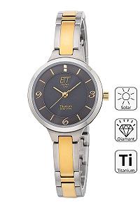 Часы Аналоговые ETT Eco Tech Time Solar ELS-12146-52M Женские Титановый Ремешок, Классический synthetic.ua - Фото 1