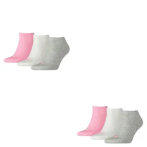 Спортивні шкарпетки Puma, 3 пари, Unisex Sneaker Plain 6p 395 Prism Pink, розмір: 39-42 - Фото 1