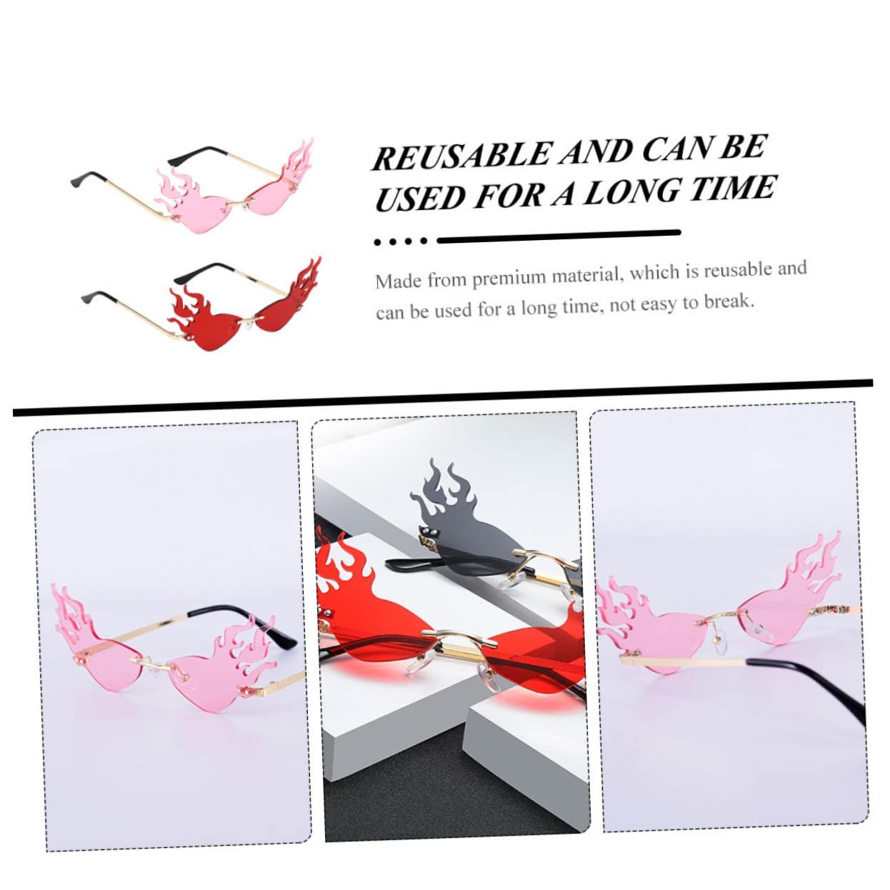 Сонцезахисні окуляри PACKOVE 8 шт Без оправи для жінок, дівчат, фото №9