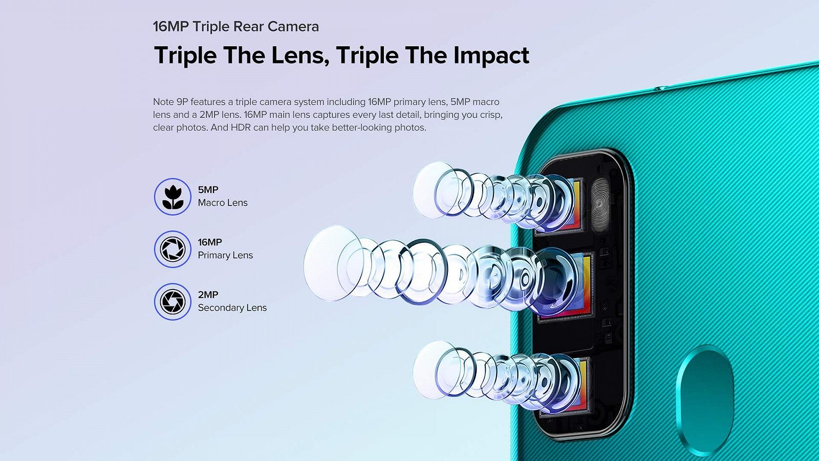Смартфон Ulefone Note 9P 6.52" 4/64GB 16MP 4500mAh Dual SIM Green, фото №7 Смартфон Ulefone Note 9P 6.52" 4/64GB 16MP 4500mAh Dual SIM Green, фото №7
