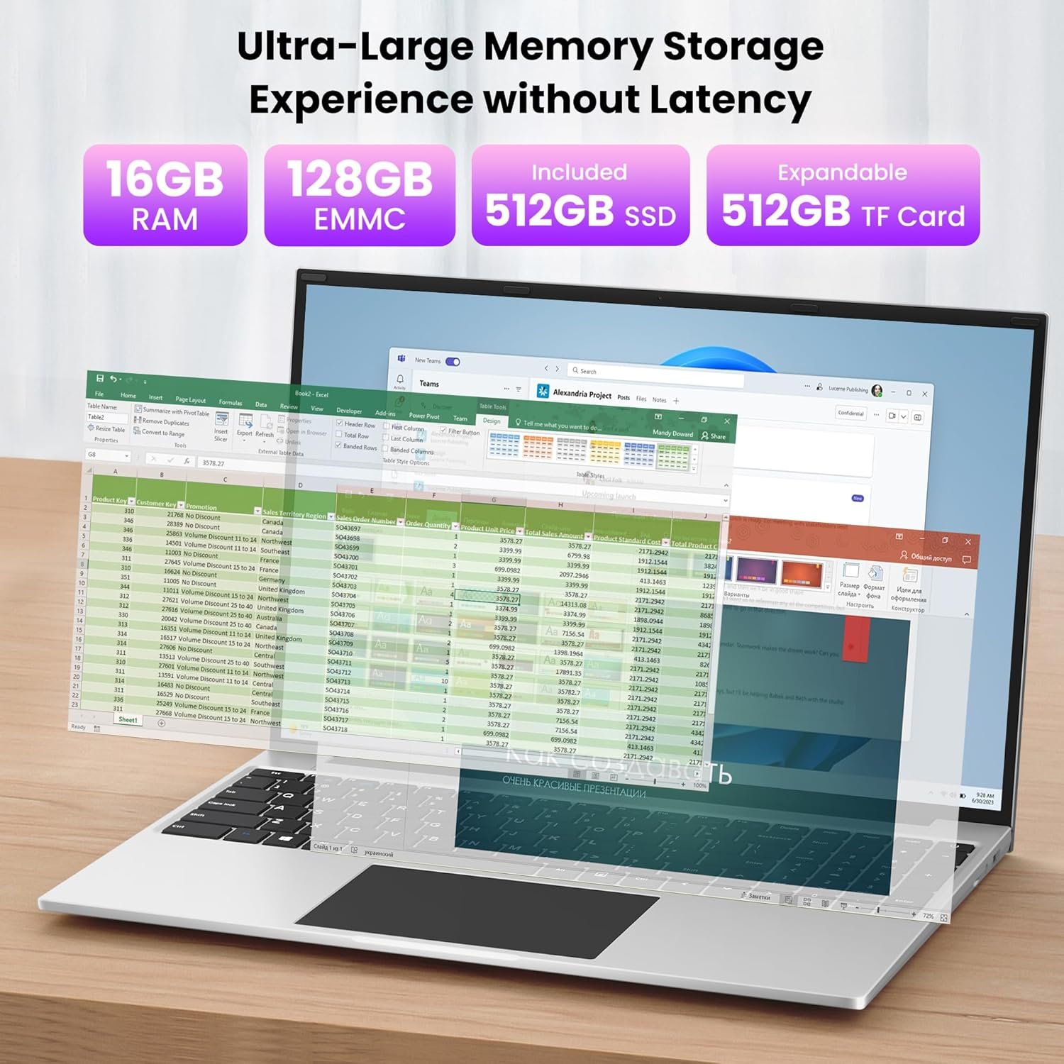 Ноутбук 16" Jumper EZbook S7 Max Intel N95 RAM 16GB eMMC 128GB + SSD 512GB Windows 11 (UKR), фото №3 Ноутбук 16" Jumper EZbook S7 Max Intel N95 RAM 16GB eMMC 128GB + SSD 512GB Windows 11 (UKR), фото №3