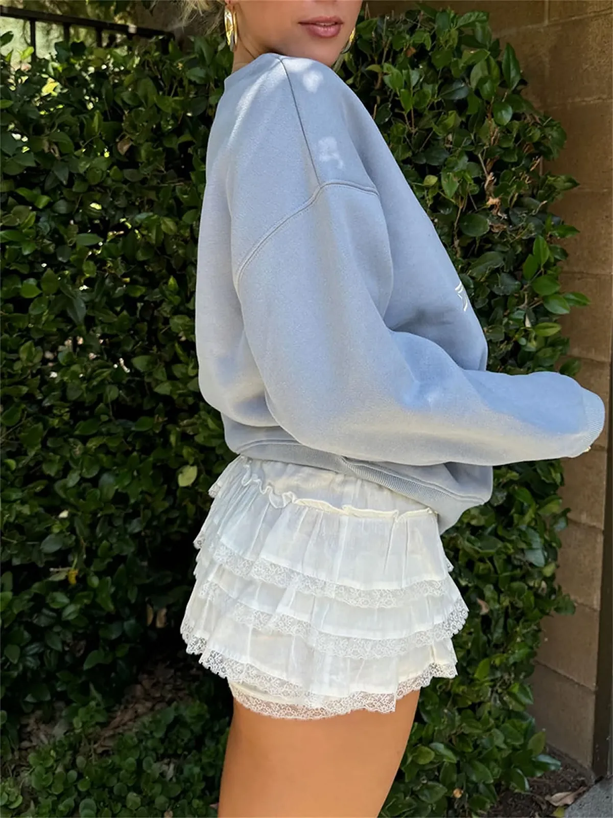 Толстовка SANSIWU Y2k Жіноча Вишита Oversized Круглий виріз Довгий рукав, фото №6 Толстовка SANSIWU Y2k Жіноча Вишита Oversized Круглий виріз Довгий рукав, фото №6