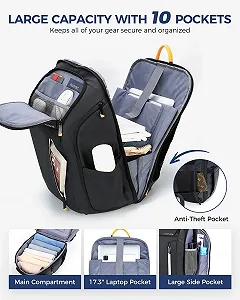 Рюкзак для ноутбука Ponhog Large 17" Travel Anti-Theft Чорний synthetic.ua - Фото 1
