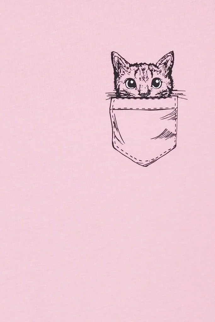 Піжама для дівчинки Кот в кишені Бавовняна, фото №3