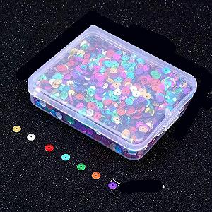 Блёстки Круглые 6 мм, 20000 шт с коробкой для хранения - Фото 1