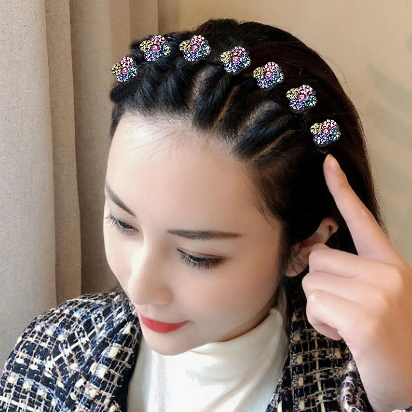 Обруч для волосся з кліпсами ZAHD, 3 шт., плетений, фото №5