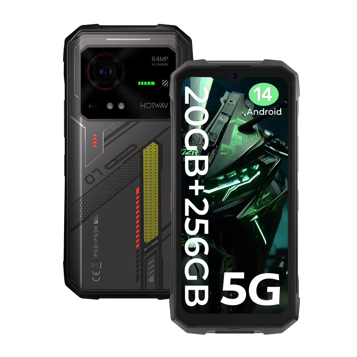 Смартфон HOTWAV Hyper 7 20GB RAM 256GB ROM 5G IP68/IP69K Waterproof Camping Light, фото №1 Смартфон HOTWAV Hyper 7 20GB RAM 256GB ROM 5G IP68/IP69K Waterproof Camping Light, фото №1