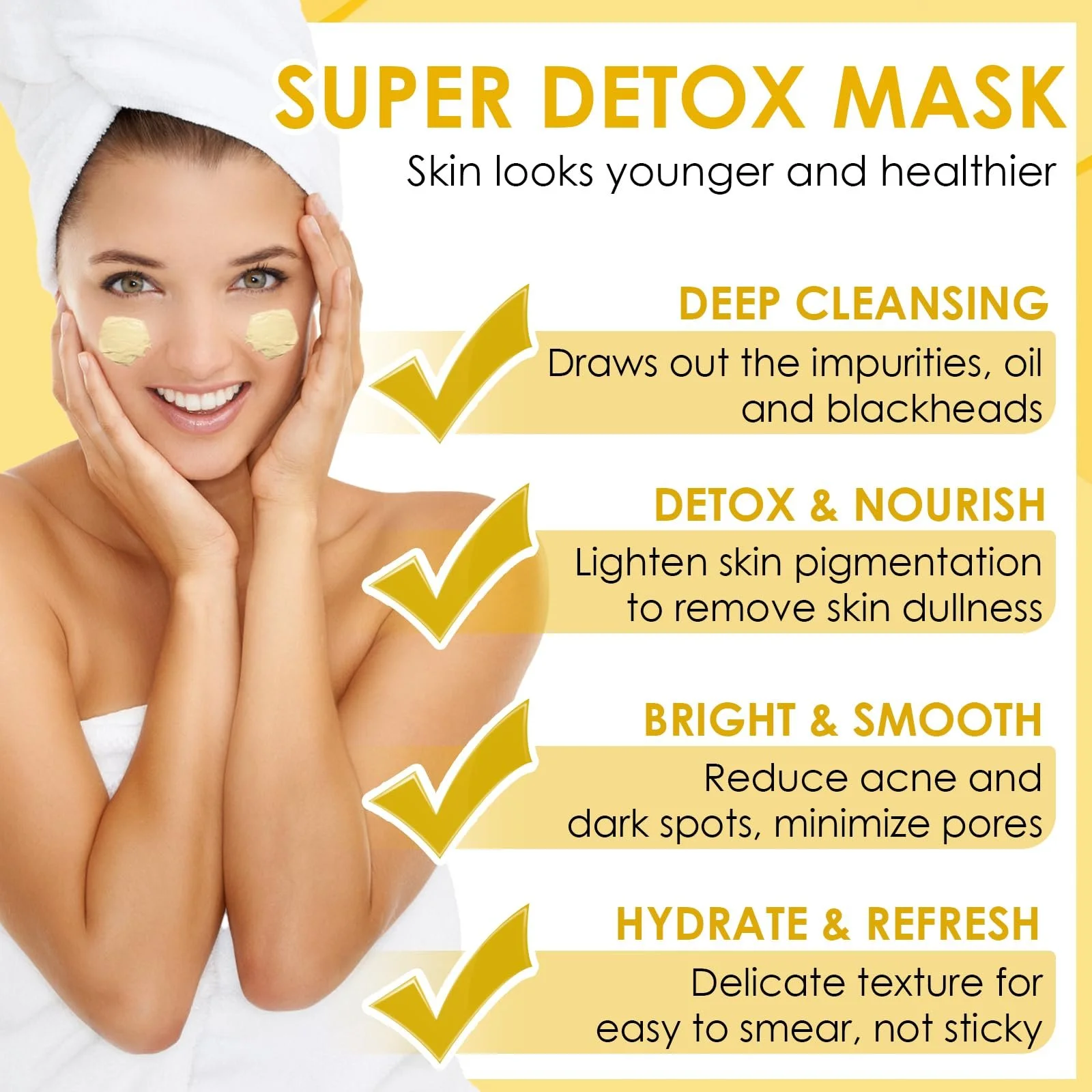 Маска для обличчя з глиною, вітаміном C і куркумою для глибокого очищення, фото №3