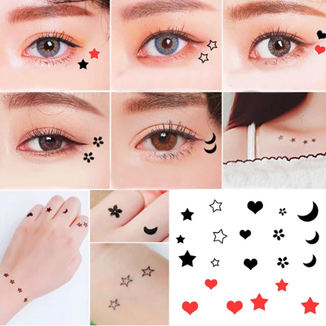 Підводка для очей 2 в 1 з подвійною головкою тканинна водостійка рідка косметичний інструмент чорний серце, фото №3