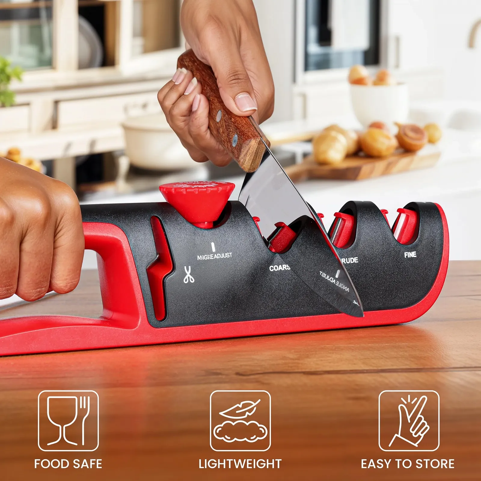 Точило для ножів Belle Vous Kitchen Manual 6 регульованих кутів ABS, фото №2 Точило для ножів Belle Vous Kitchen Manual 6 регульованих кутів ABS, фото №2