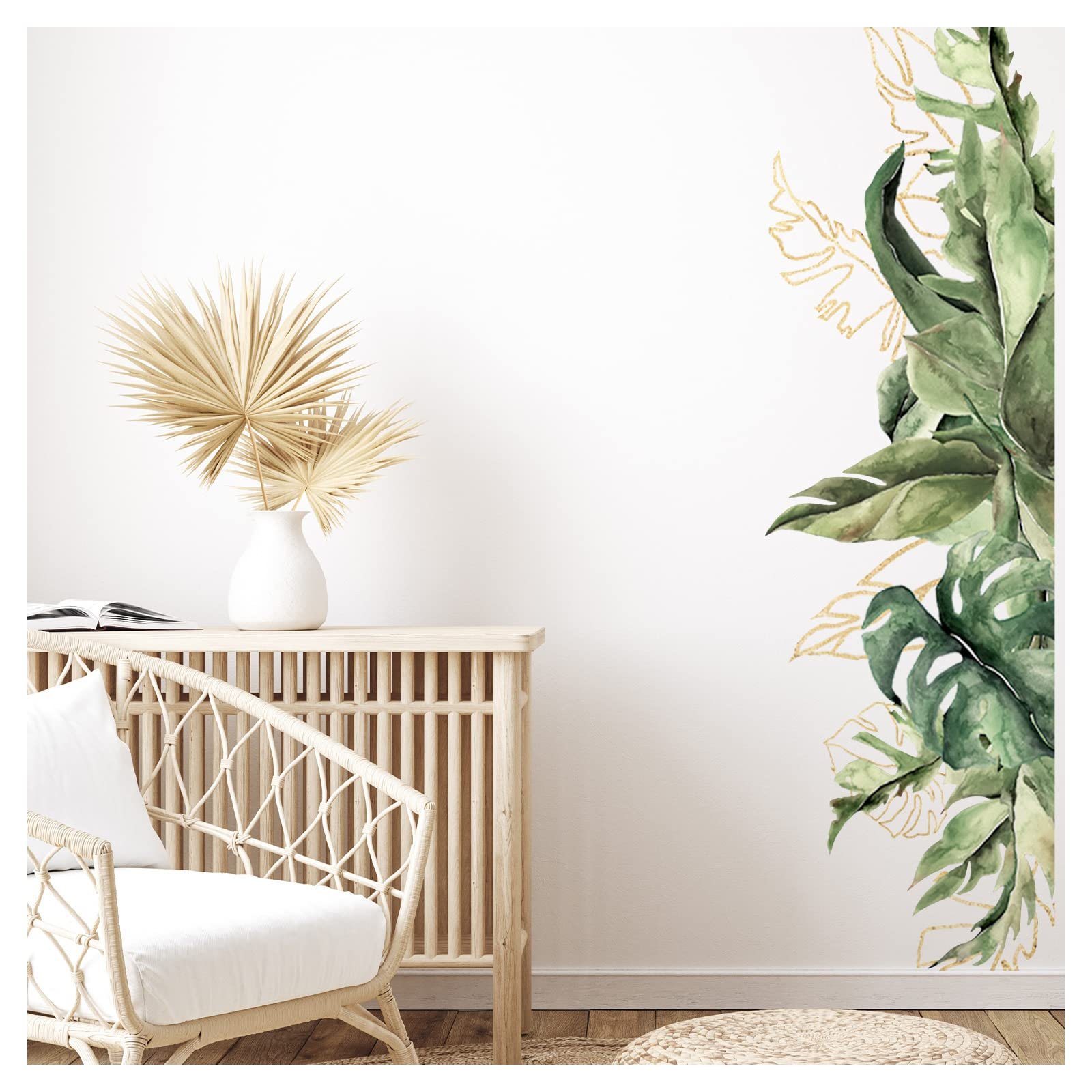 Настінна наклейка Grandora DL838-3 Tropical Leaves 128 x 32 см, фото №1