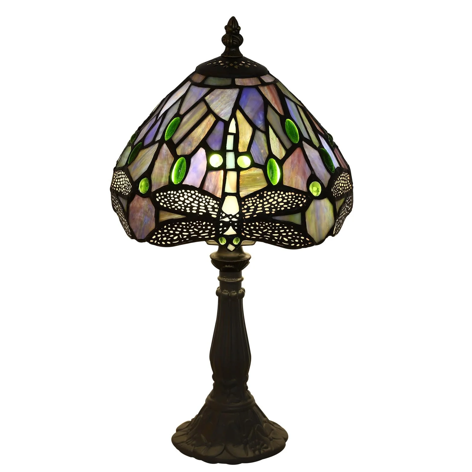 Настільна лампа Tiffany Вітражне скло Блакитна бабка Ретро Декоративна, фото №1