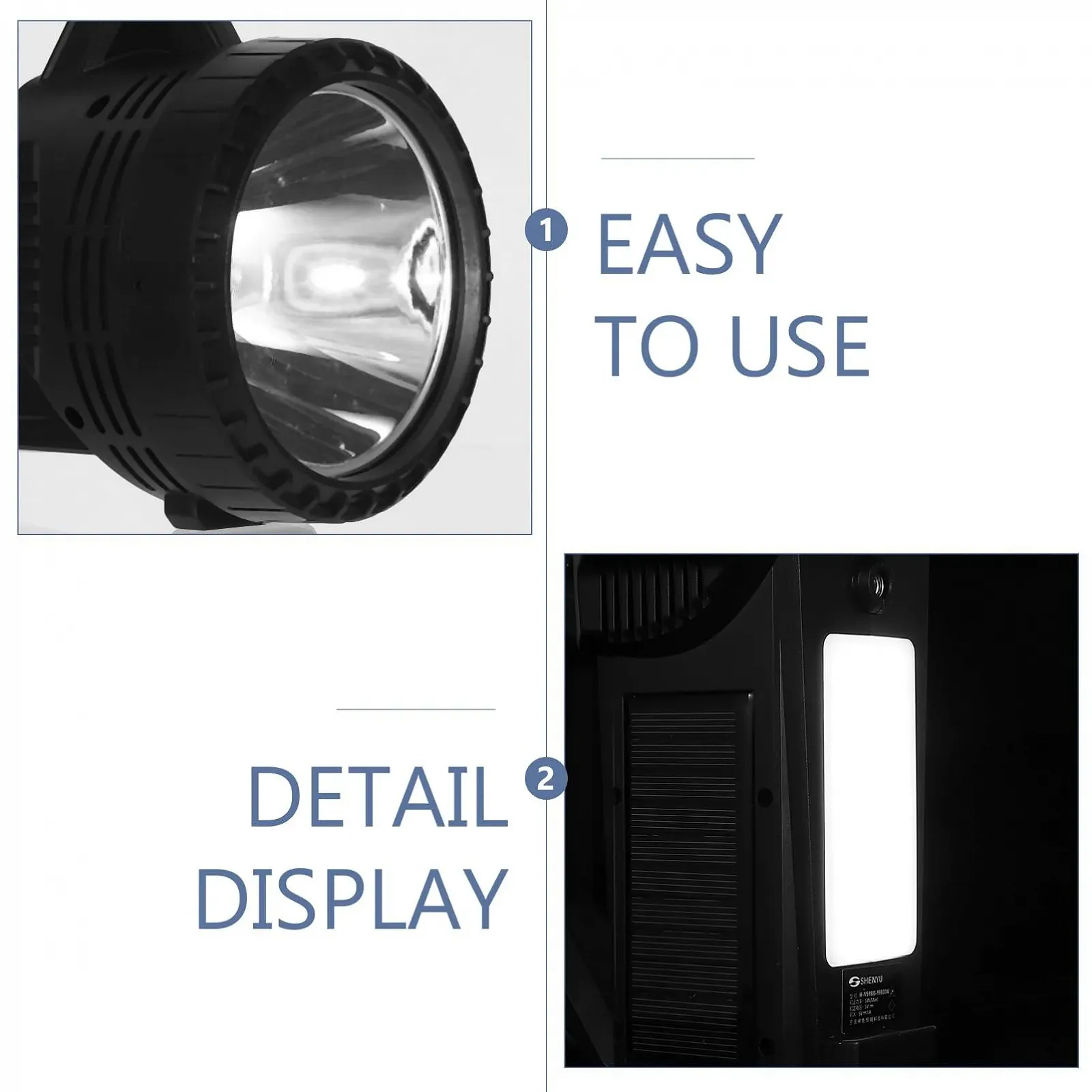 Ліхтар VILLCASE Сонячний Портативний Перезаряджуваний для Кемпінгу на Відкритому Повітрі Світлодіодний на Сонячній Енергії, фото №3