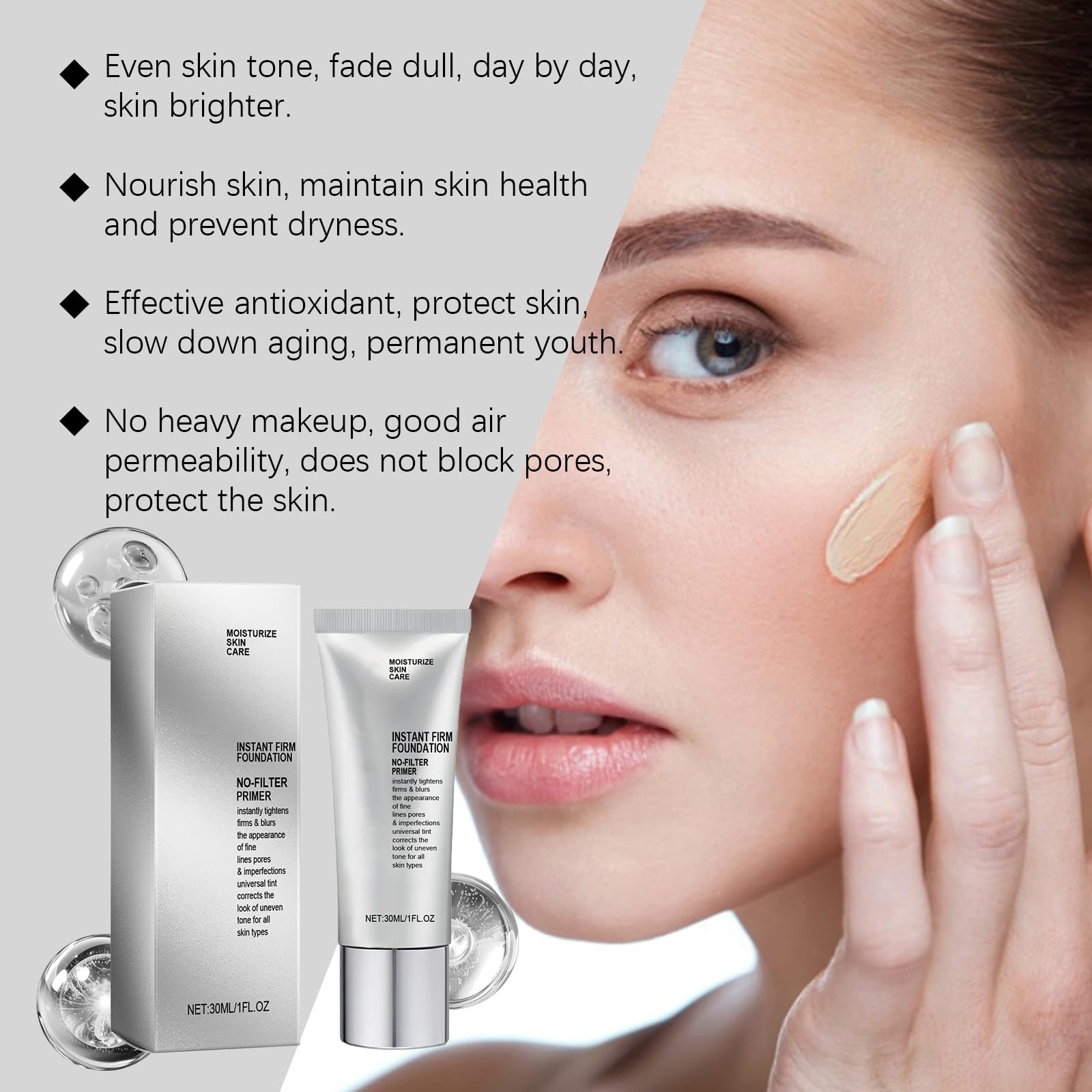 Тональный крем Colour Changing Foundation для зрелой кожи увлажняющий водостойкий легкий стойкий (1 шт, 30 мл), фото №2 Тональный крем Colour Changing Foundation для зрелой кожи увлажняющий водостойкий легкий стойкий (1 шт, 30 мл), фото №2