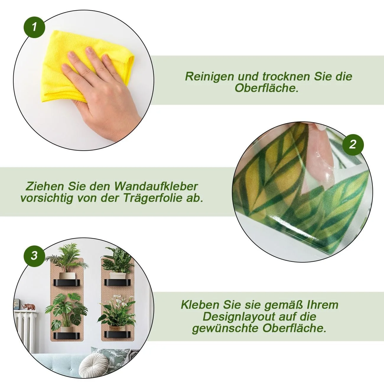 Наклейка на стіну Зелені рослини у горщиках, квіти, вази 3D 30 x 60 см 2 шт., фото №6 Наклейка на стіну Зелені рослини у горщиках, квіти, вази 3D 30 x 60 см 2 шт., фото №6