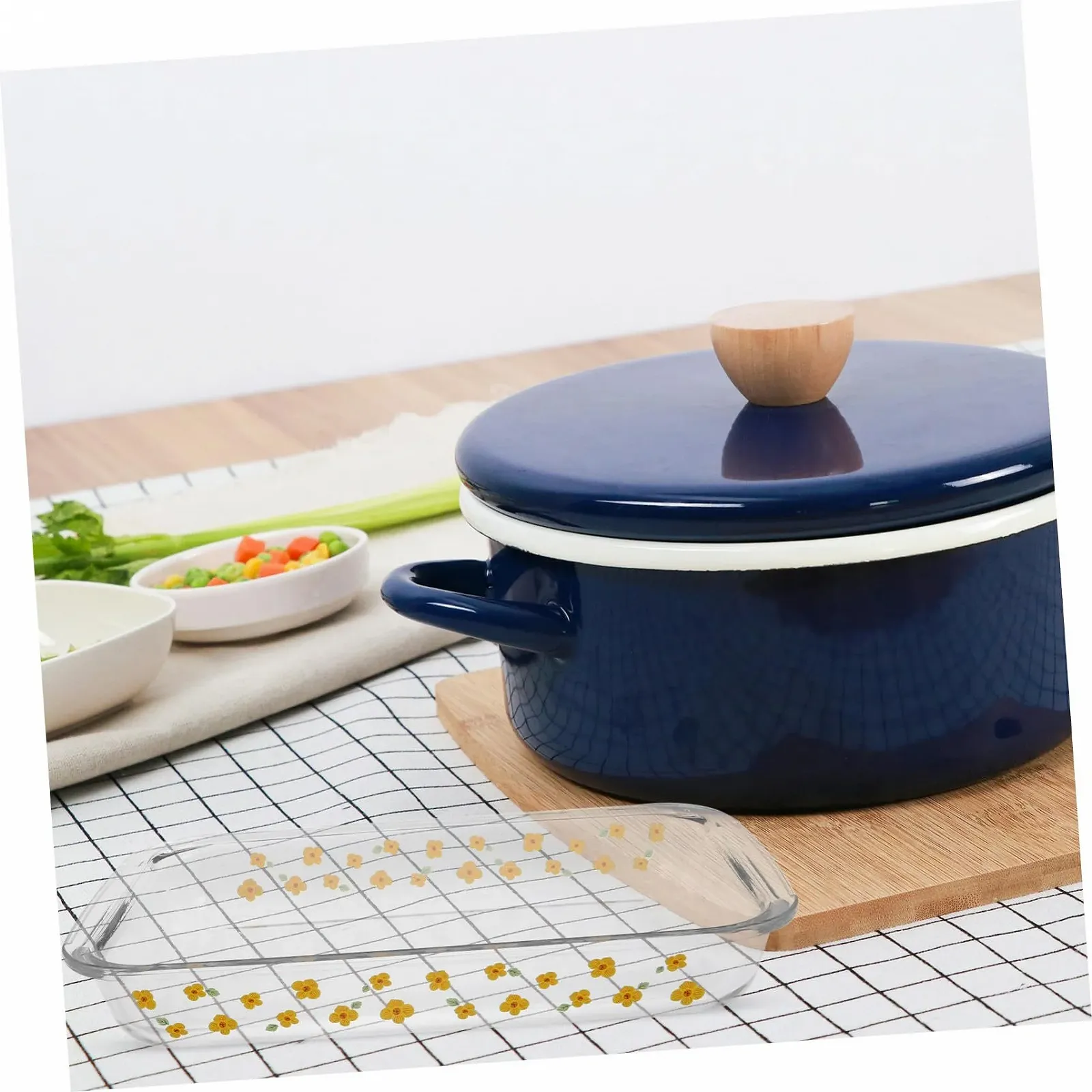 Форма для запікання Sosoport прямокутна скляна термостійка для духовки та мікрохвильової печі прозора без BPA, фото №6