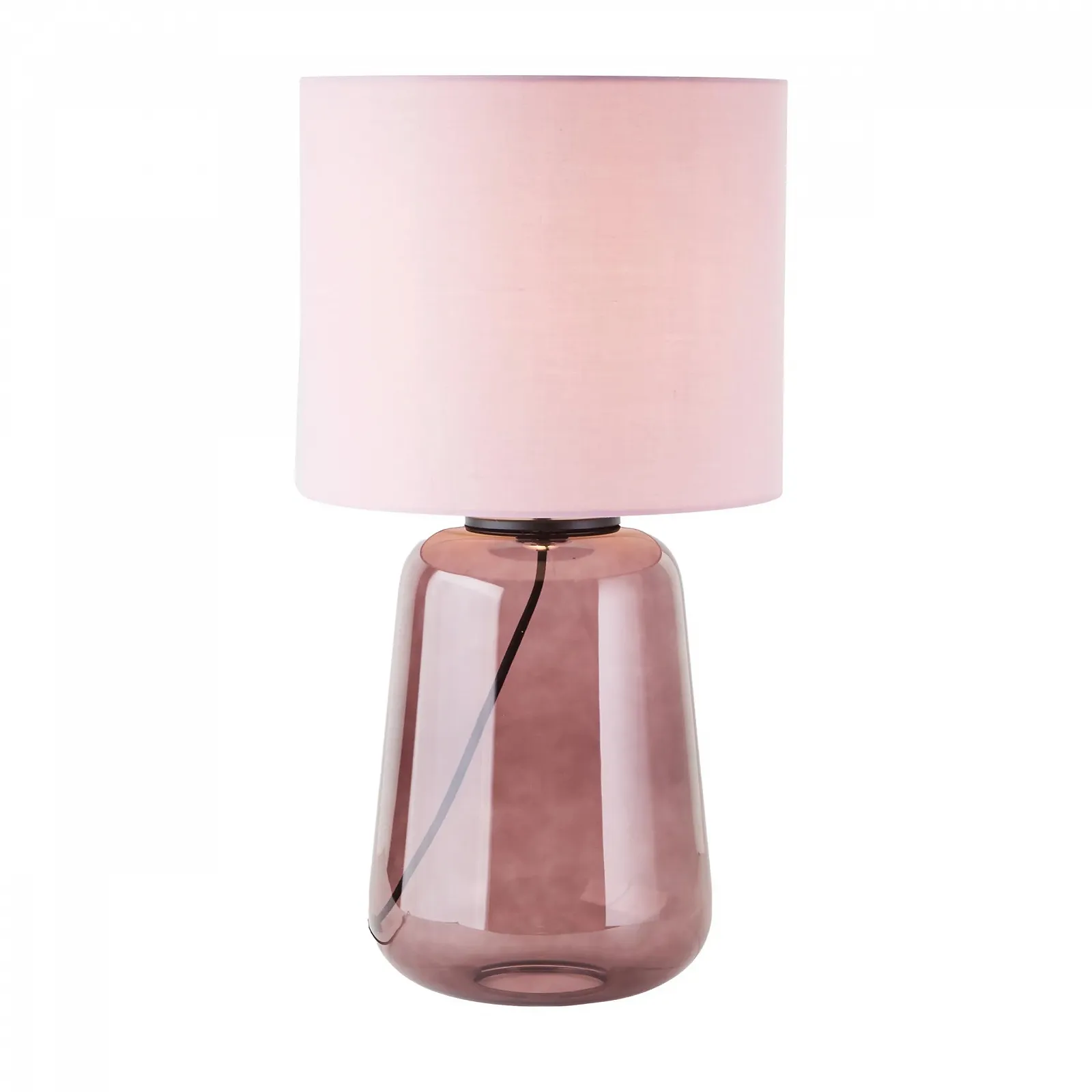 Настольная лампа Lightbox стекло текстиль 56 см лиловая/пурпурная E27, фото №1