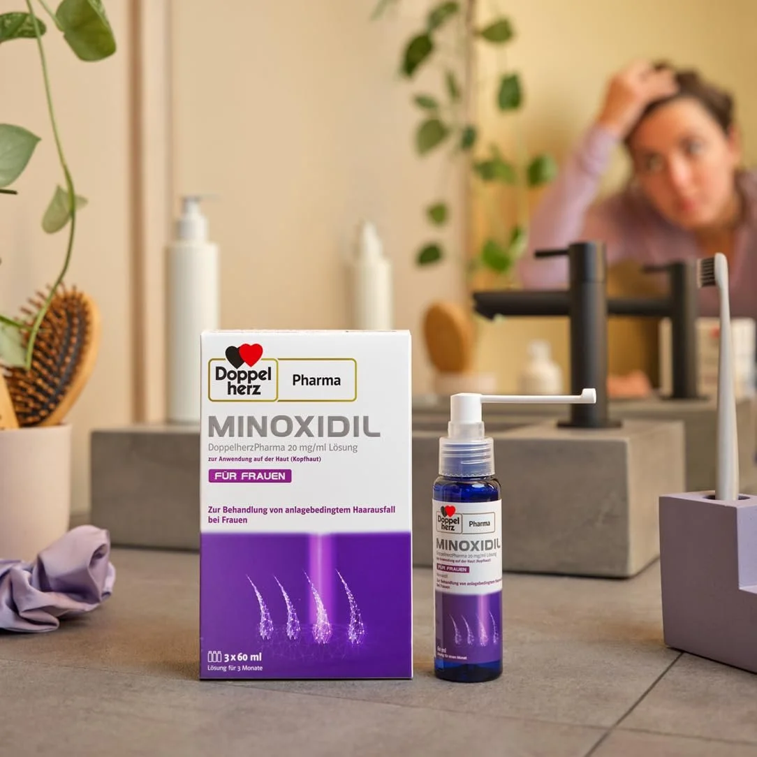 Розчин Міноксидил DoppelherzPharma 20 мг/мл (2%) для шкіри голови - Ліки для лікування випадіння волосся у жінок (3 x 60 мл), фото №6