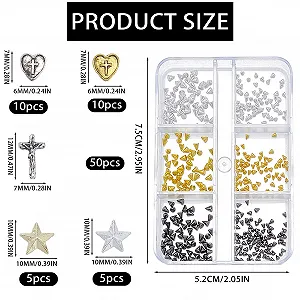 Декор для ногтей NICENEEDED Punk Goth шармы кресты сердца звезды металлические Silver Gold synthetic.ua - Фото 1
