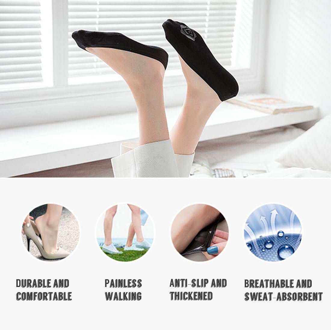 Шкарпетки Calzini Antiscivolo Donna Спортивні з низьким вирізом, 8 пар, фото №3