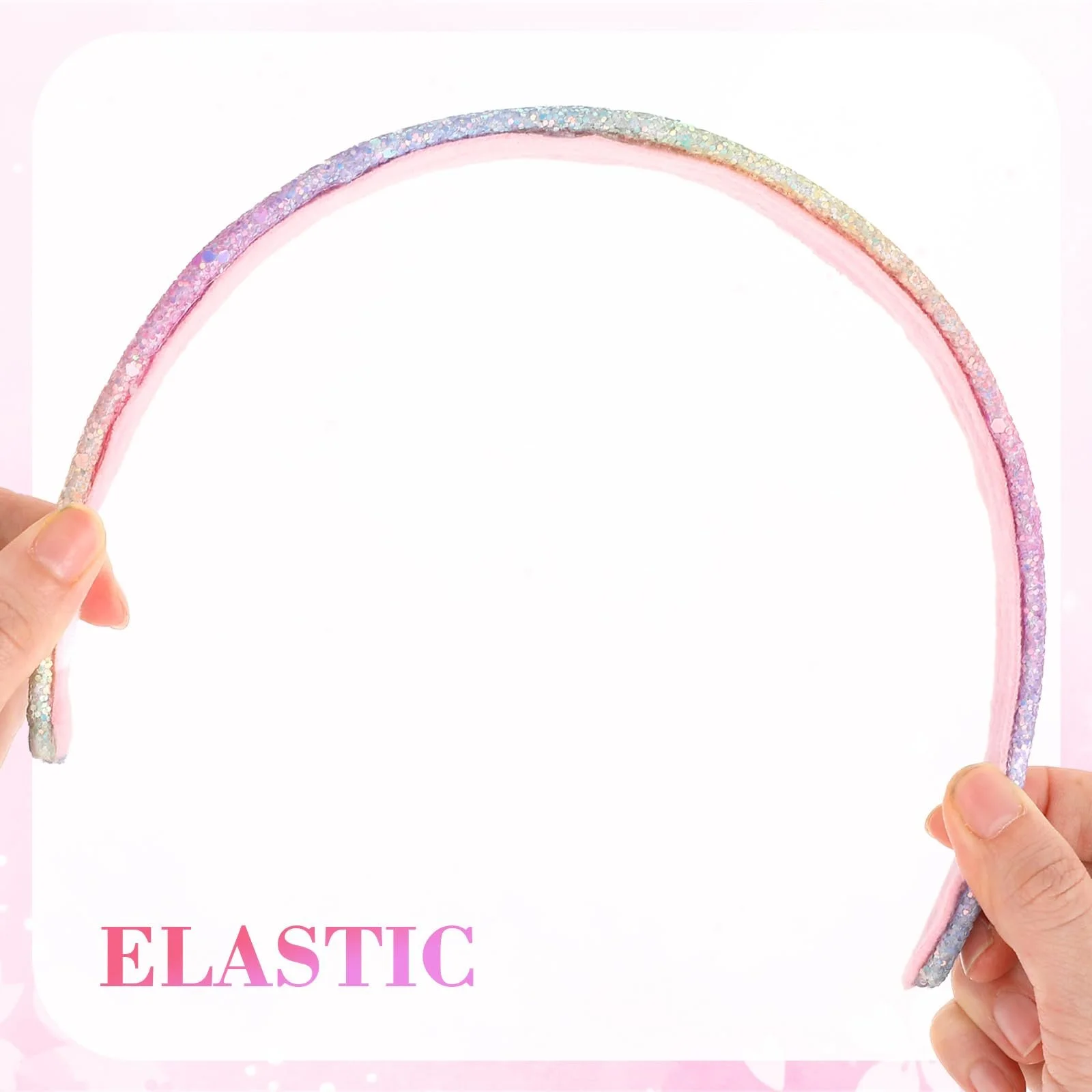 Обруч Блискітки для волосся 2 шт Райдужний, фото №4